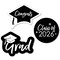 Big Dot of Happiness Black and White 2026 Graduation Party - DIY Shaped Cut-Outs - 24 Count